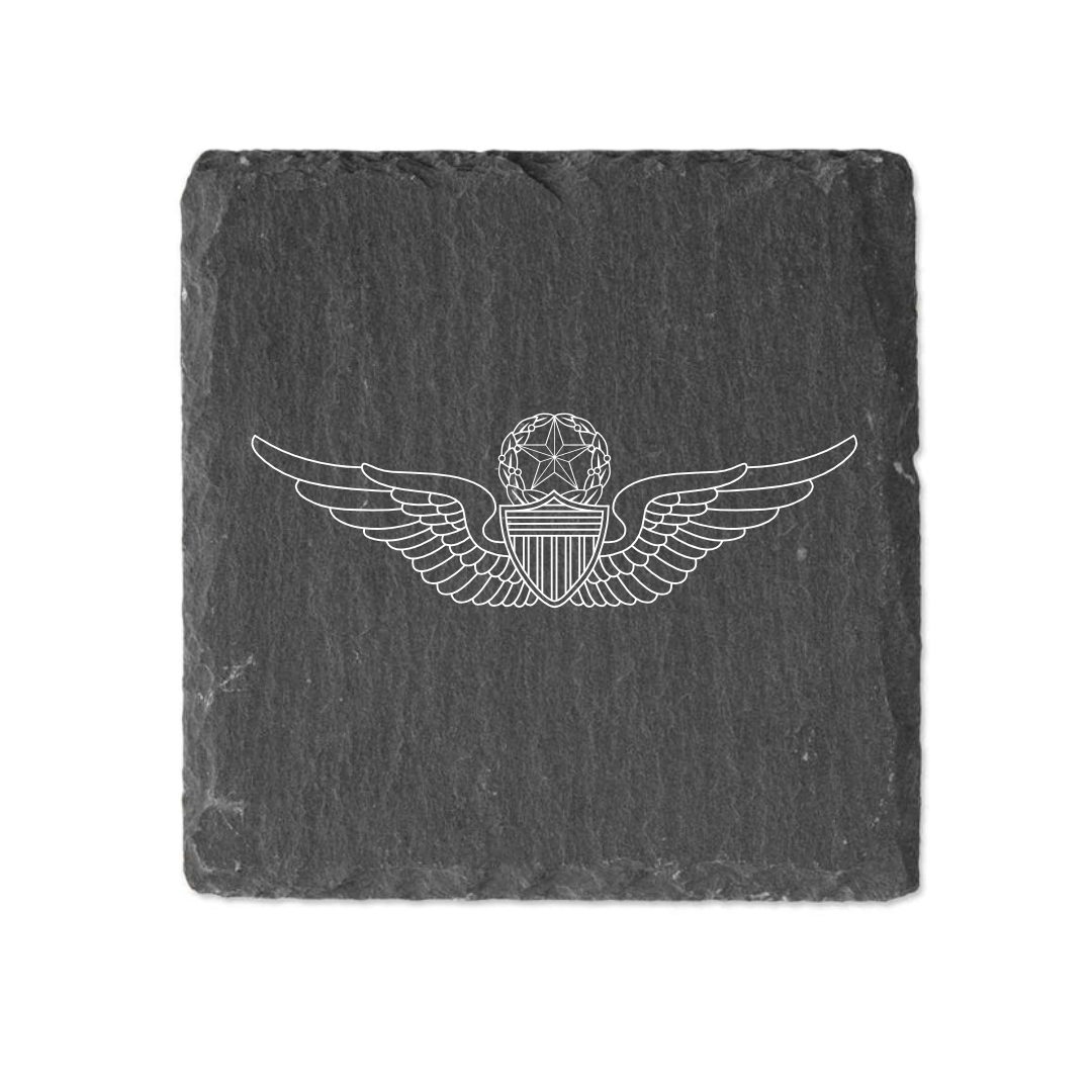 Slate Coaster Engraved - Army Aviator Wings