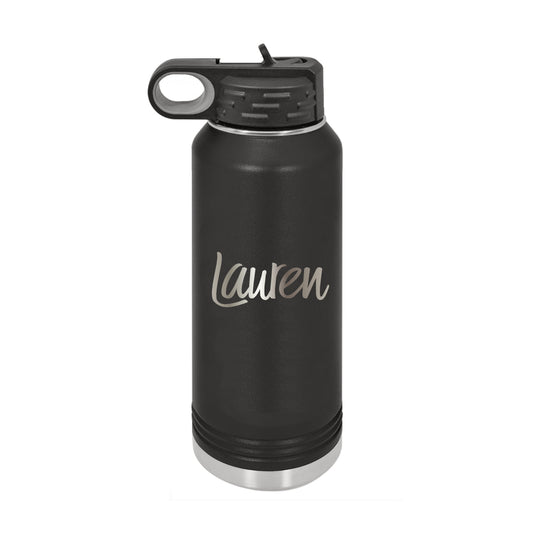 Stainless Steel Water bottle - 20oz Engraved - NAME ONLY