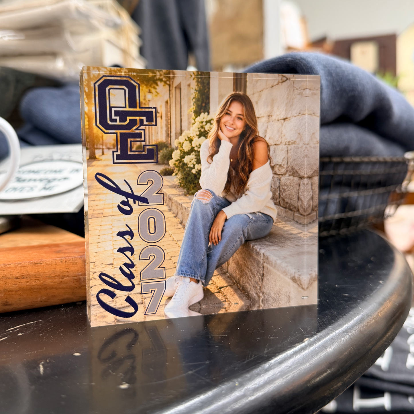 Bundle - Personalized Oswego East High School Class of 2027 Senior Ornament & Acrylic Block Frame