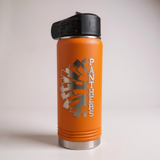 32oz Personalized Football or Cheer Engraved Stainless Steel Water bottle