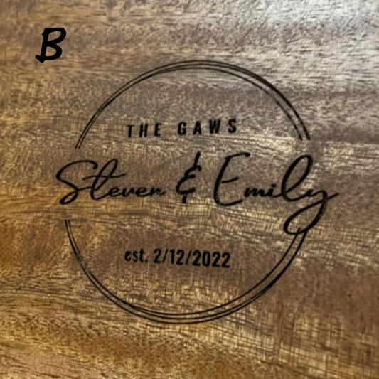 XLarge teak engraved cutting board