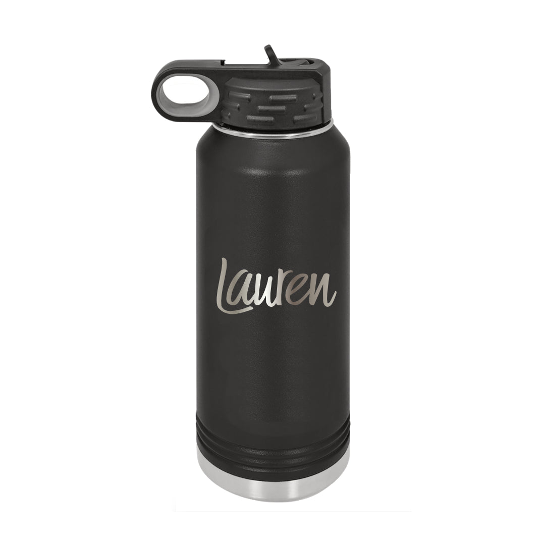 32oz Personalized Engraved Stainless Steel Water bottle - NAME ONLY