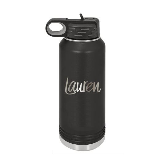 Stainless Steel Water bottle Engraved 32oz - NAME ONLY