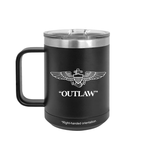 Stainless Steel Travel Mug Naval/Marine Aviator Wings