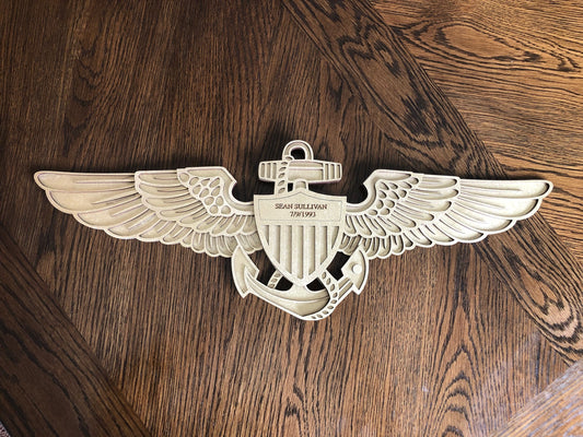 Naval Aviator Gold Wings | Navy Pilot Wings | Marine Personalized | Pilot Gift | Wings of Gold | Military Pilot