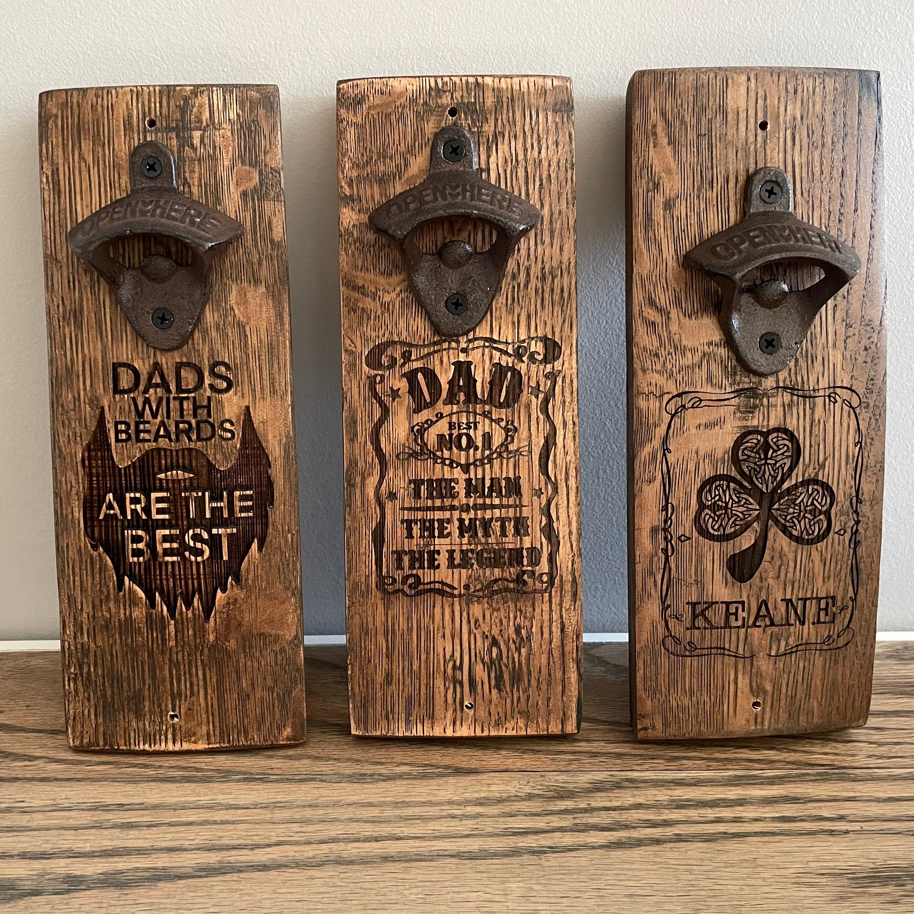 Personalized Fishing Gift Custom Engraved Wood Bottle Opener