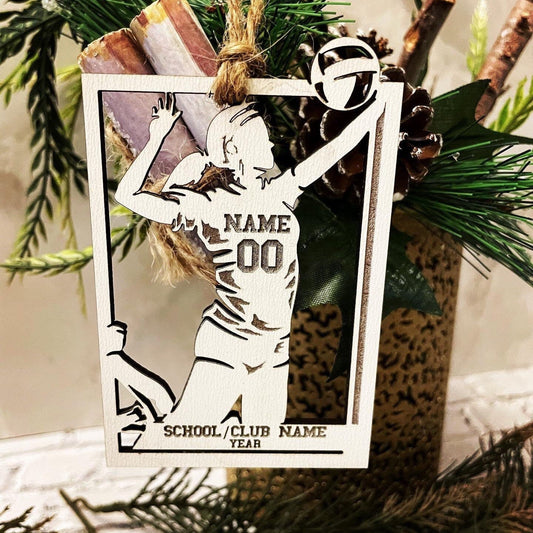 Volleyball girl laser cut ornament