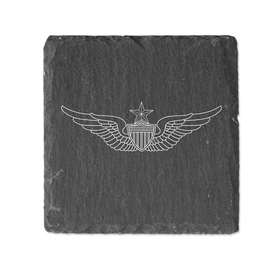 Slate Coaster Engraved  - Army Aviator Wings