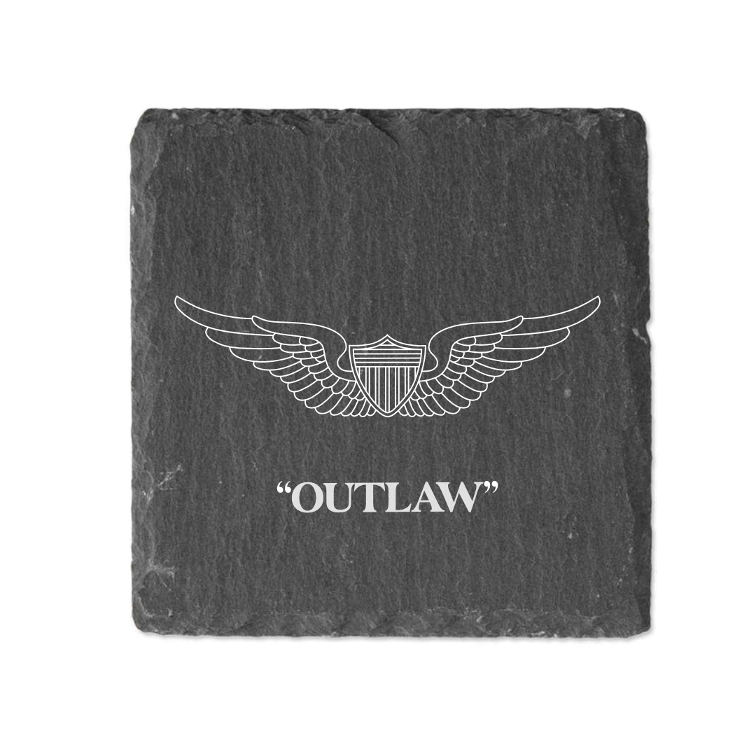 Slate Coaster Engraved  - Army Aviator Wings