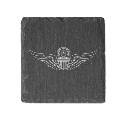 Slate Coaster Engraved  - Army Aviator Wings