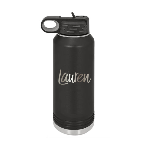 20oz Personalized Engraved Stainless Steel Water bottle - NAME ONLY