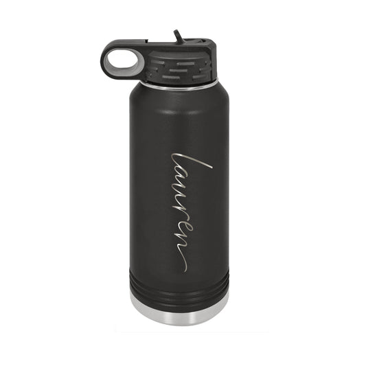 20oz Personalized Engraved Stainless Steel Water bottle - NAME ONLY