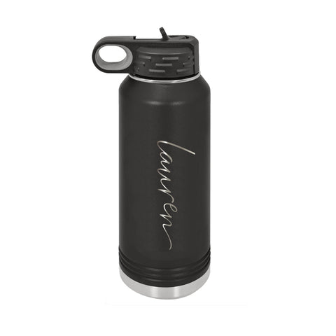 20oz Personalized Engraved Stainless Steel Water bottle - NAME ONLY