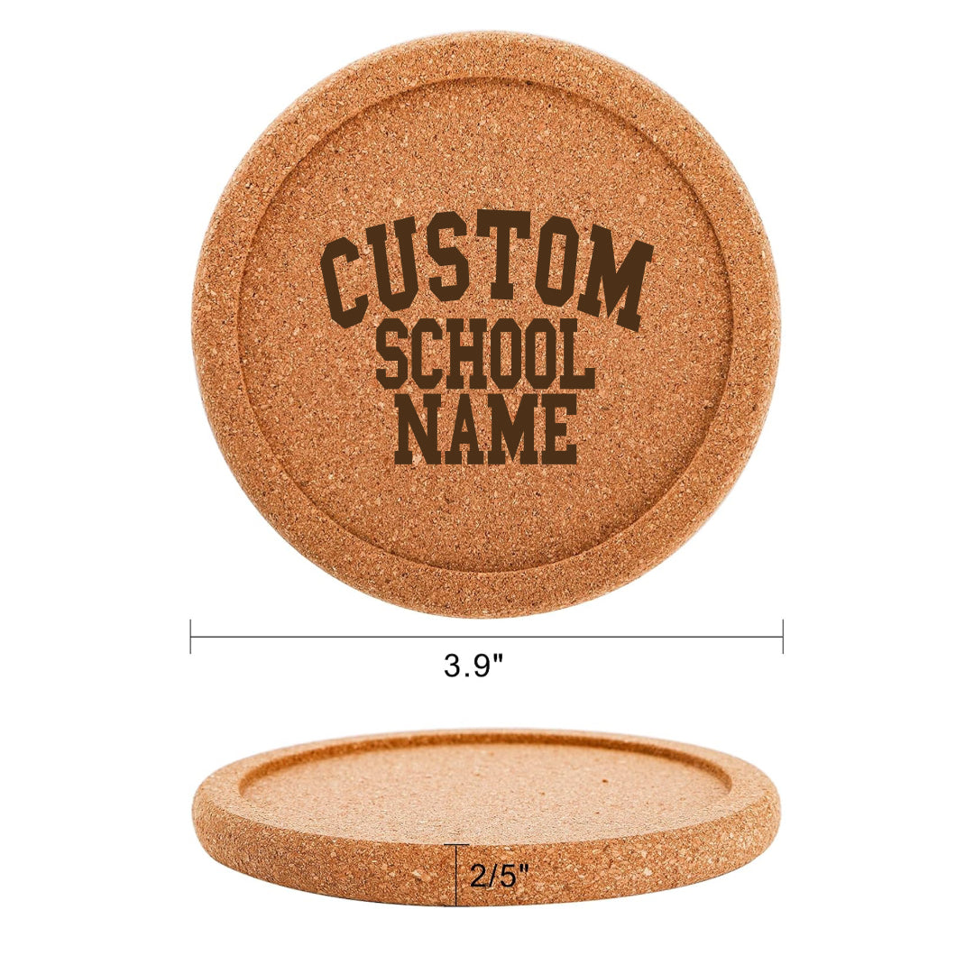 Custom College/University Name Cork Coasters