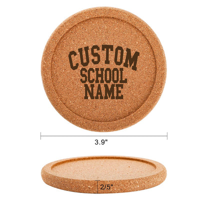 Cork Coasters - Custom School/University Name