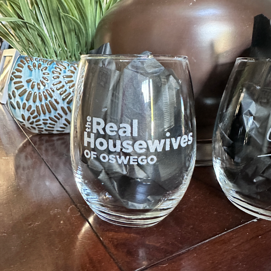 Real Housewives Stemless Wine Glass