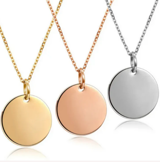 Custom Engraving - Round Charm Necklace