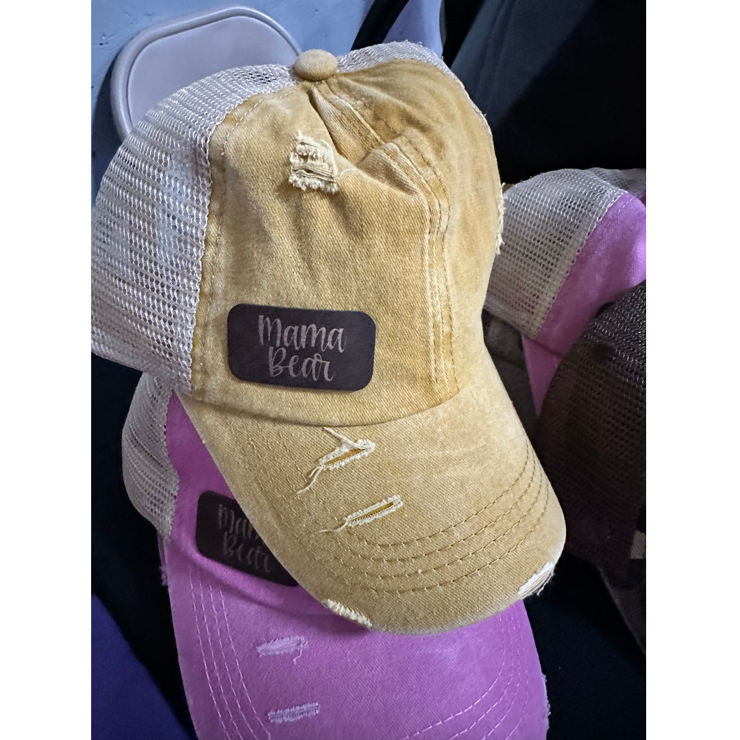 Mama Bear or Chaos Coordinator Ponytail Hat