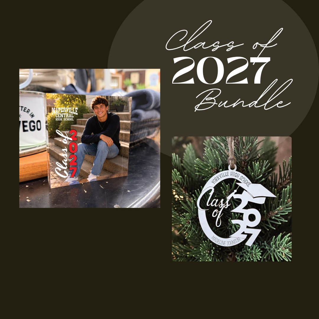 Personalized Class of 2027 Senior Ornament & Acrylic Block Frame