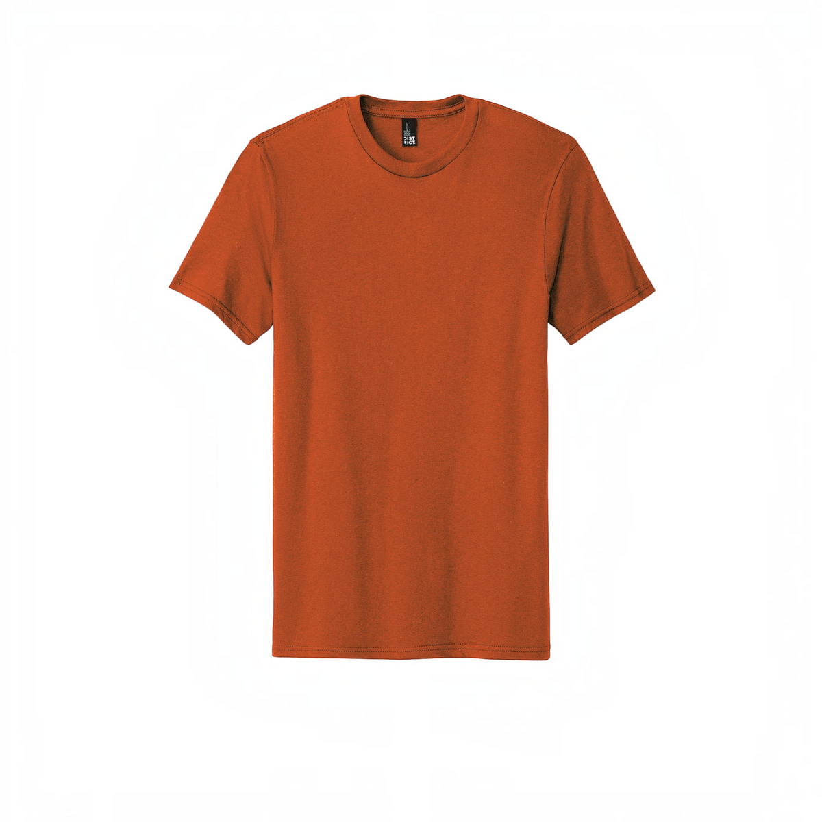 LZeeDoodle Designs classic crew neck short sleeve t-shirt in a vibrant burnt orange color with a minimalist aesthetic.