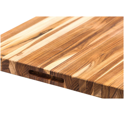 XLarge teak engraved cutting board  side view