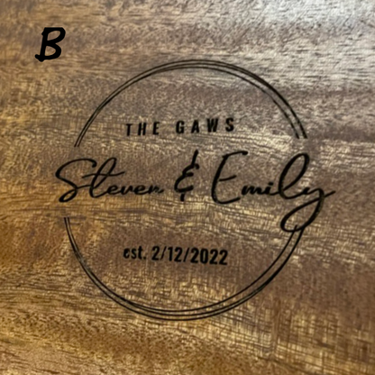XLarge teak engraved cutting board