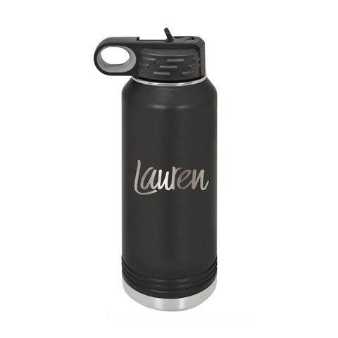 32oz Personalized Engraved Stainless Steel Water bottle - NAME ONLY