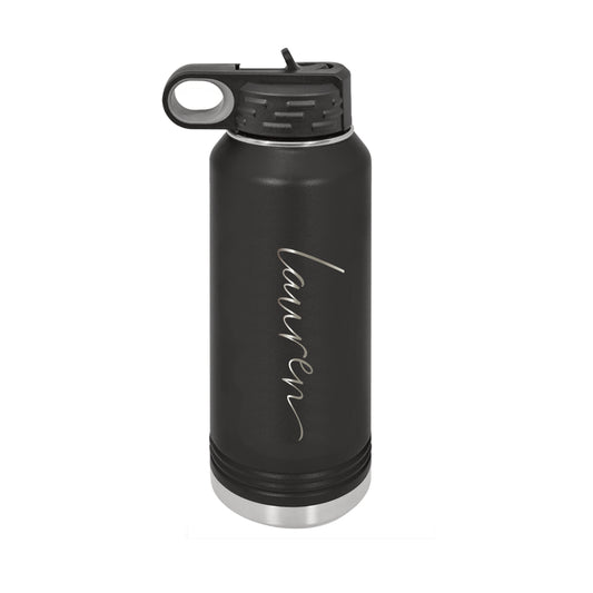 32oz Personalized Engraved Stainless Steel Water bottle - NAME ONLY