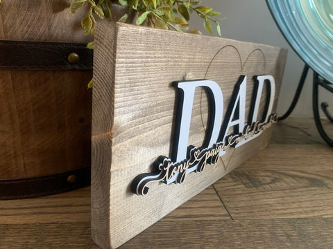 DAD, GRANDPA, LOLO, ABUELO, OPA 3D Shelf Sign