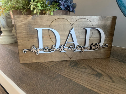 DAD, GRANDPA, LOLO, ABUELO, OPA 3D Shelf Sign