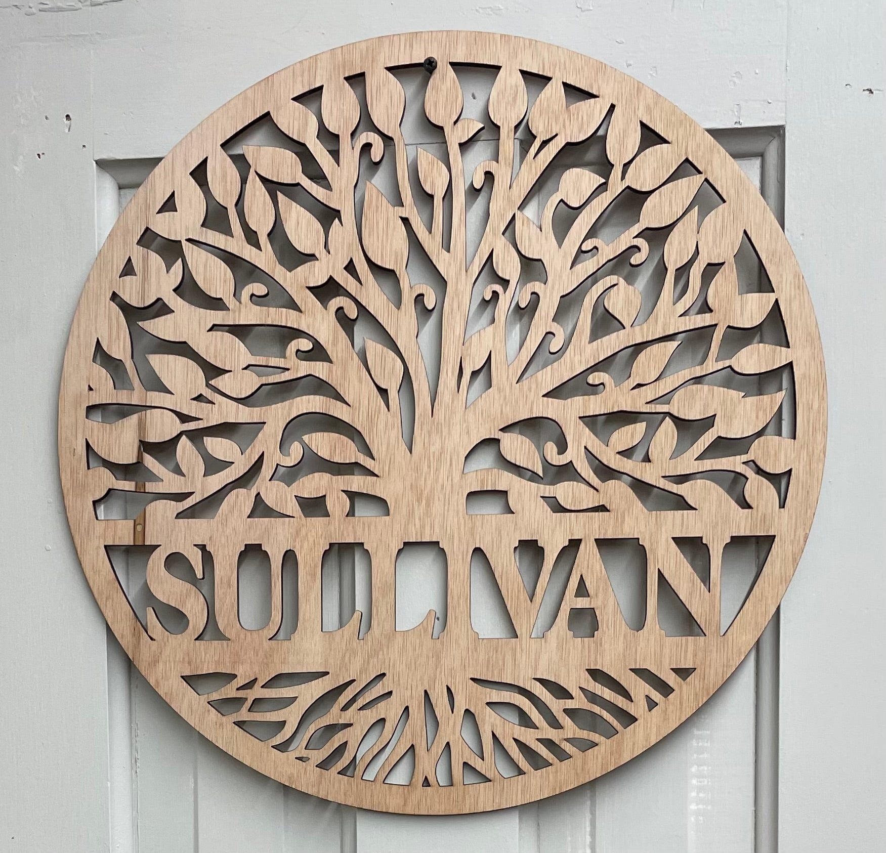 Laser-cut Tree of Life round sign. from 11"-18"