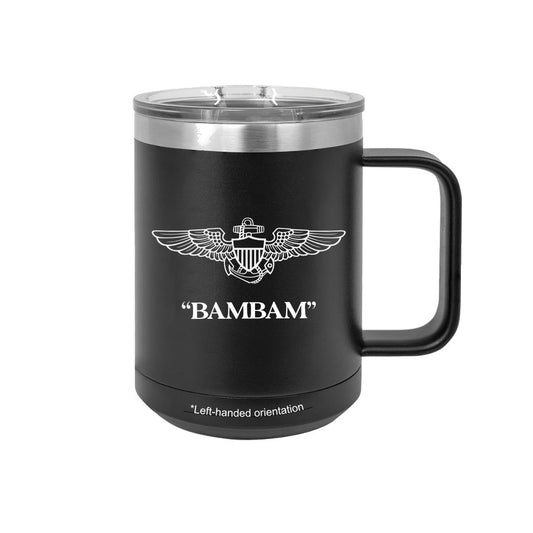 Naval/Marine Aviator Wings Stainless Steel Travel Mug