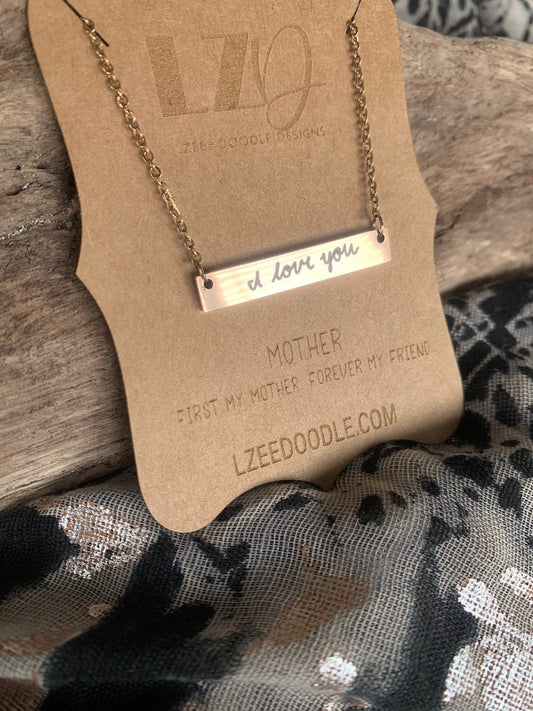 Custom Engraving - Bar Necklace