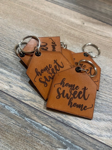 Home Sweet Home Keychain | Leather keychain | Realtor closing gift