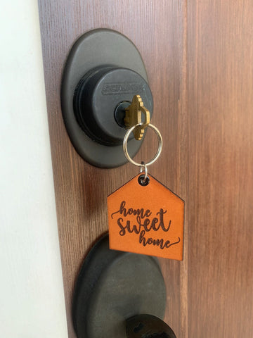Home Sweet Home Keychain | Leather keychain | Realtor closing gift