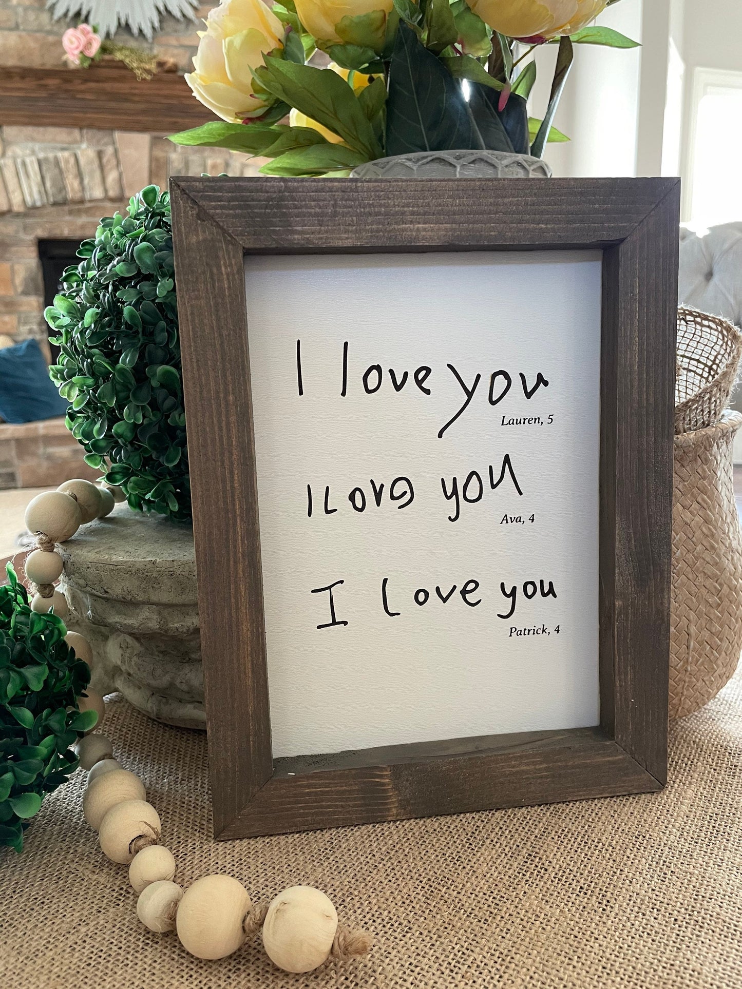 Handwritten Message, Laser-engraved in a Handcrafted Frame