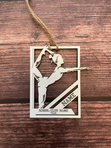 Girl gymnast laser cut ornament