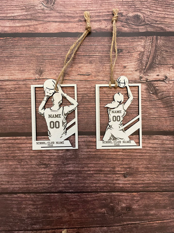 Female/Male basketball player ornament 