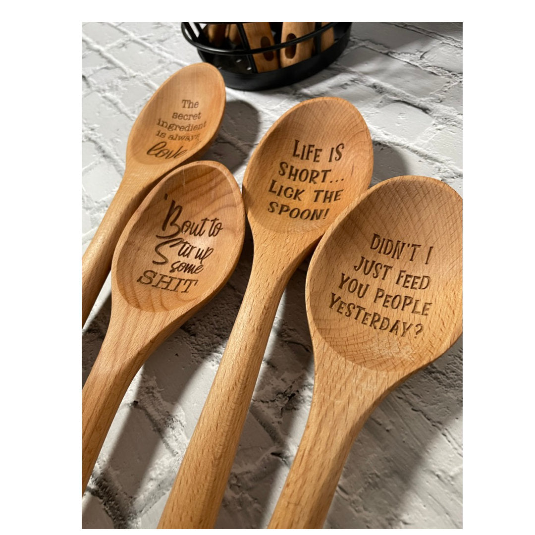 Engraved Mixing Spoons – LZeeDoodle Designs