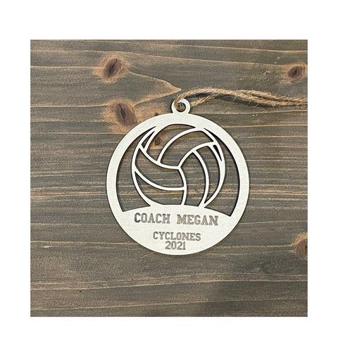 Volleyball laser cut ornament